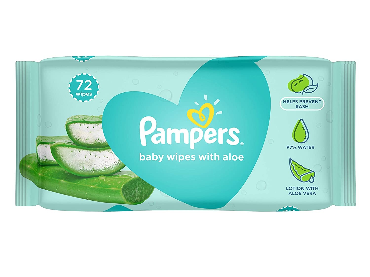 Pampers Aloe Baby Wipes, 72 Count, Pack of 1 