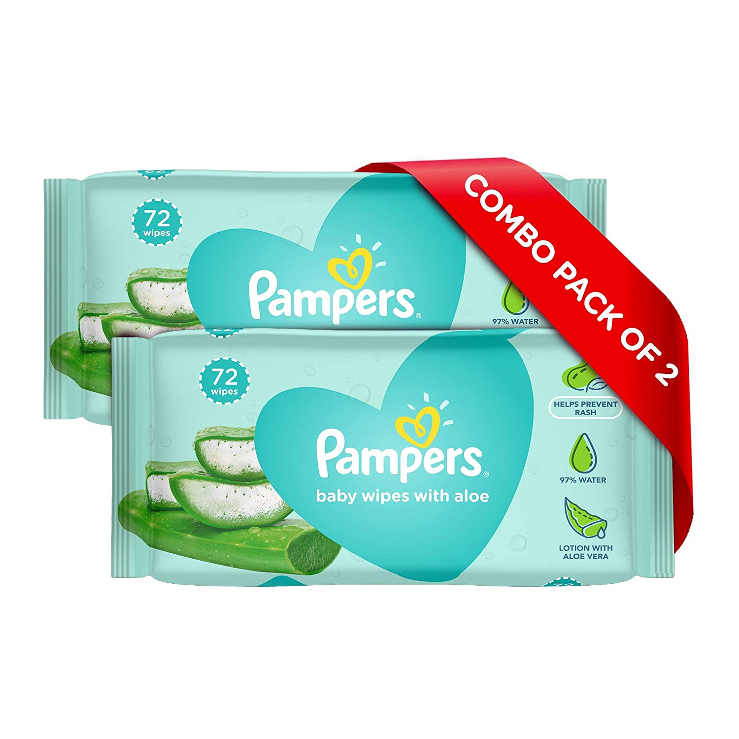 Buy Pampers Aloe Baby Wipes, 144 Count (2 x 72 Wipes) Online