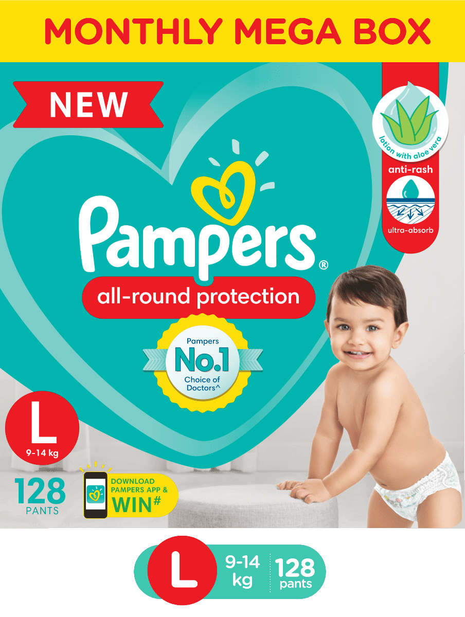 Buy Pampers All-Round Protection Diaper Pants Large, 128 Count Online
