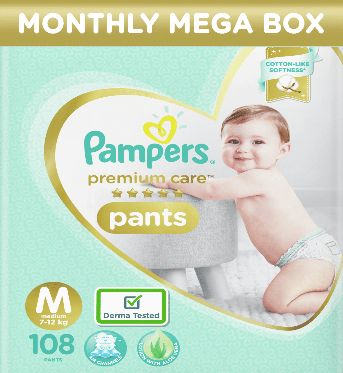 Buy Pampers Premium Care Diaper Pants Medium, 108 Count Online