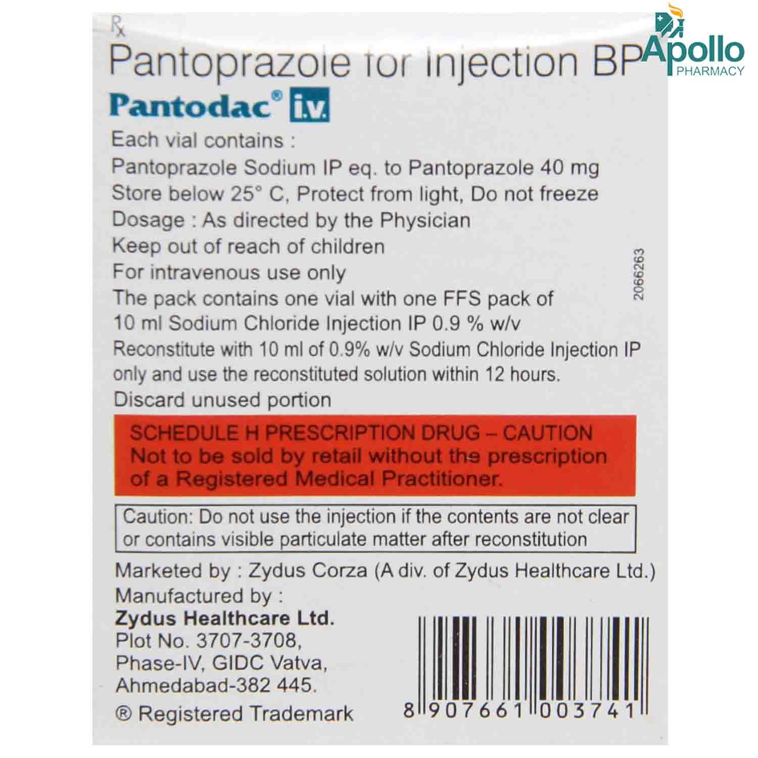 Pantodac 40 mg Injection 1's, Pack of 1 INJECTION