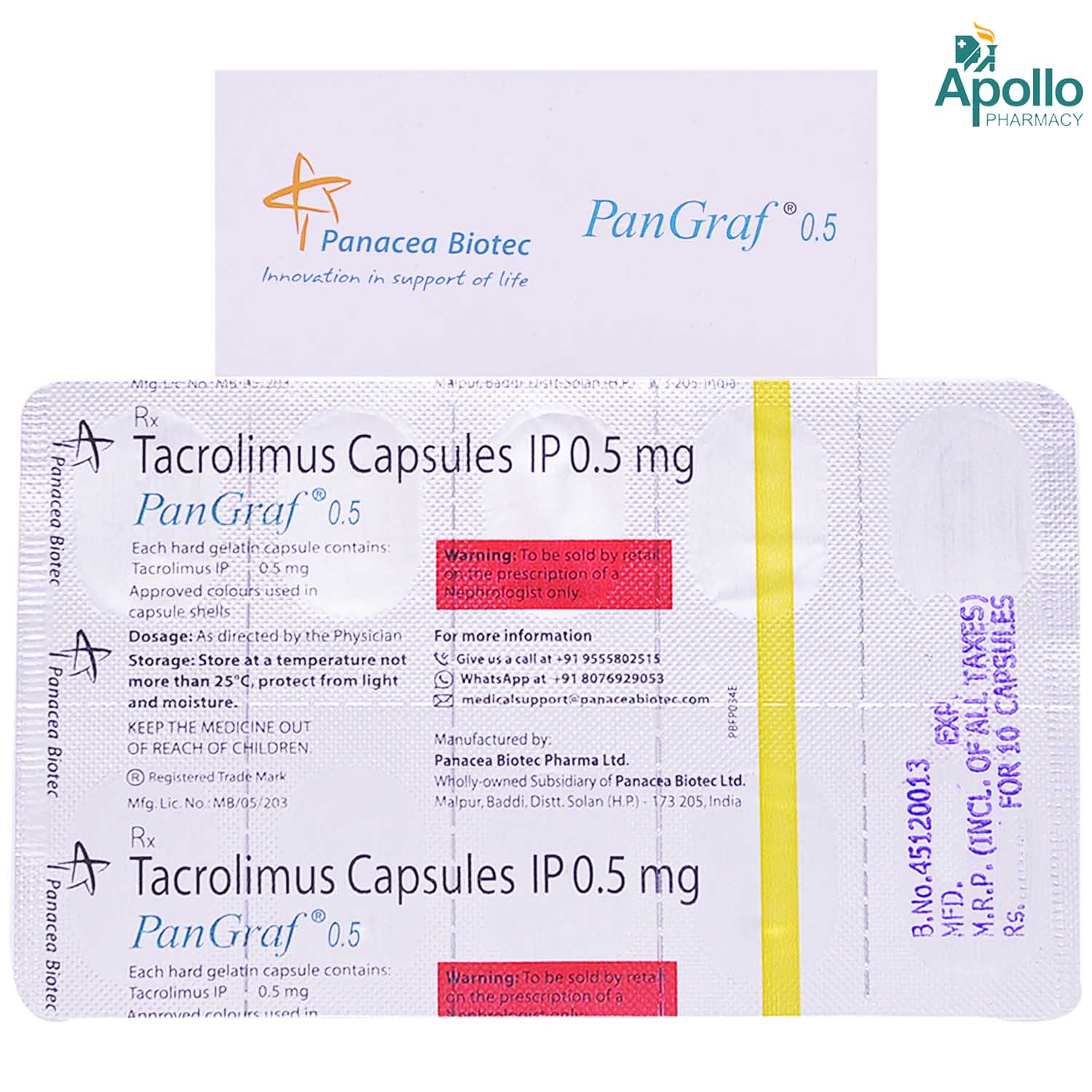 Pangraf 0.5 Capsule 10's Price, Uses, Side Effects, Composition ...