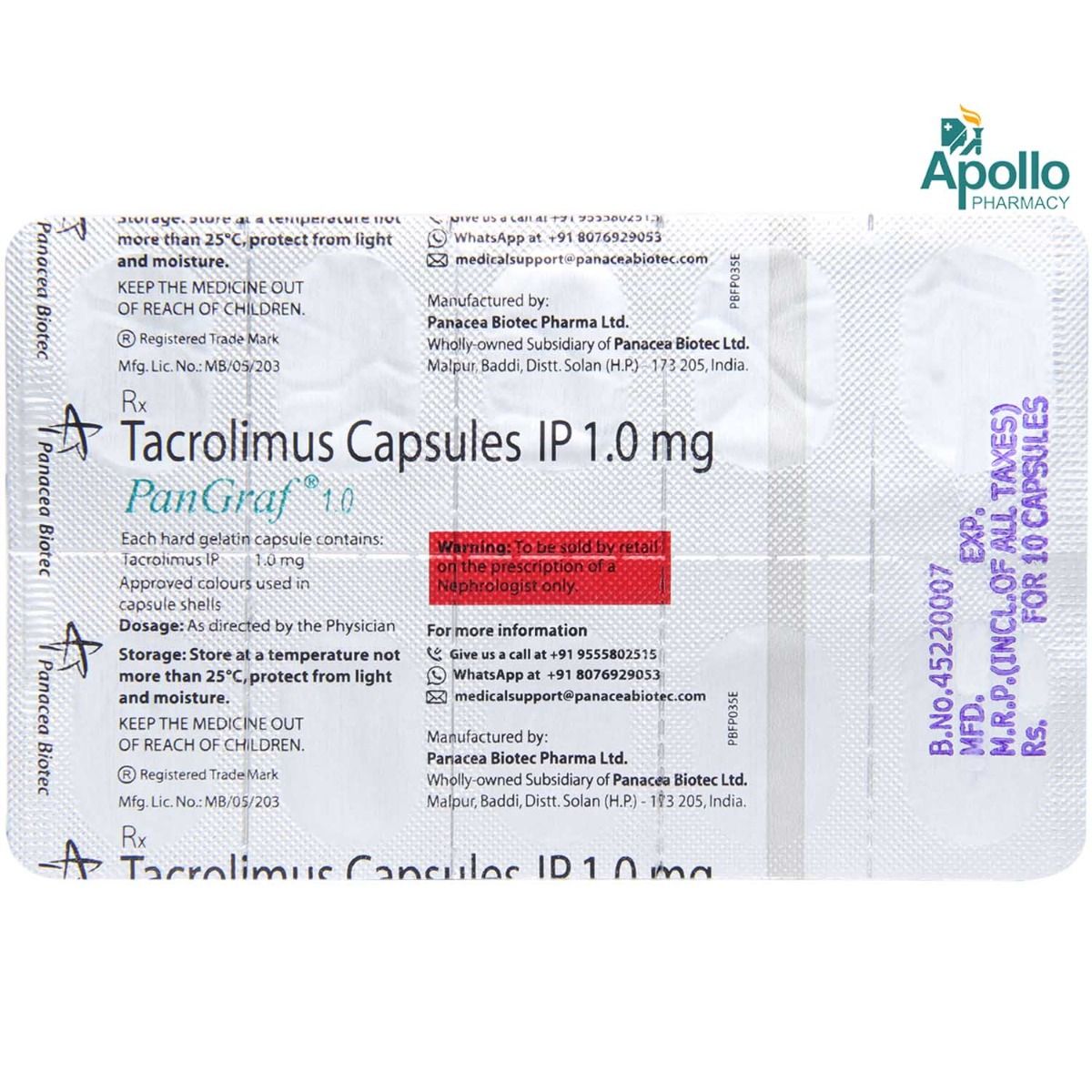 Pangraf 1 Capsule 10's Price, Uses, Side Effects, Composition - Apollo ...