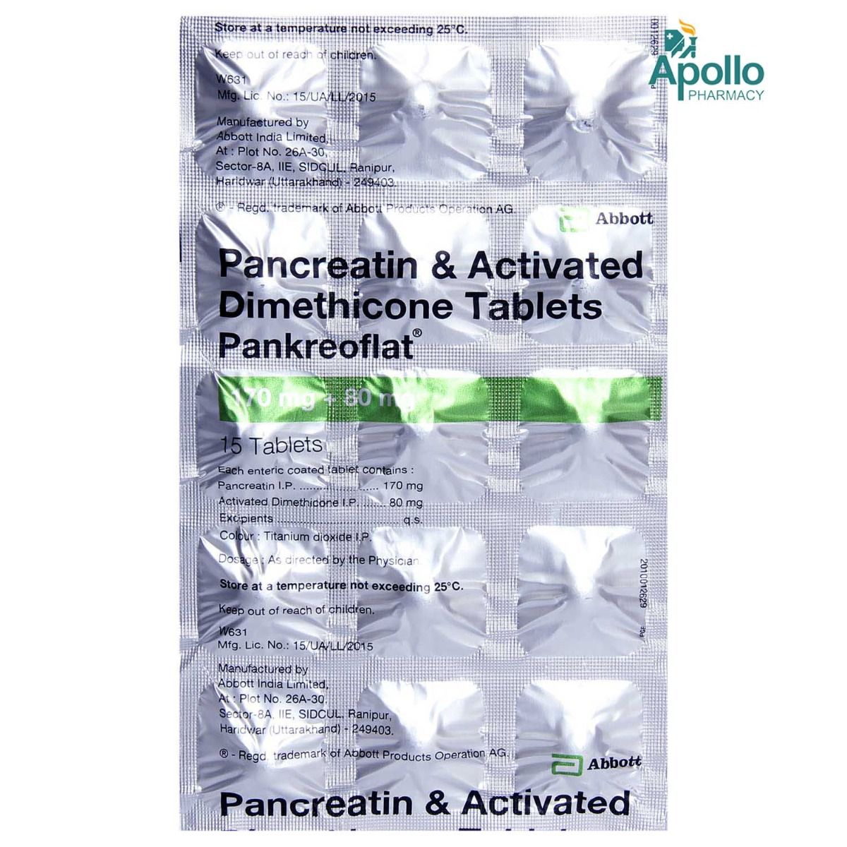 Pankreoflat Tablet 15's Price, Uses, Side Effects, Composition Apollo