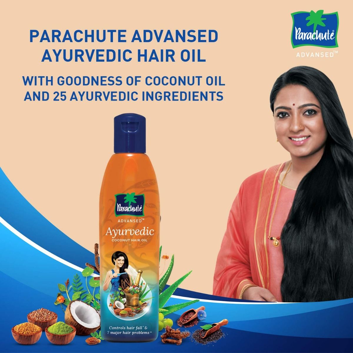 Parachute Advansed Ayurvedic Coconut Hair Oil, 95 ml, Pack of 1 