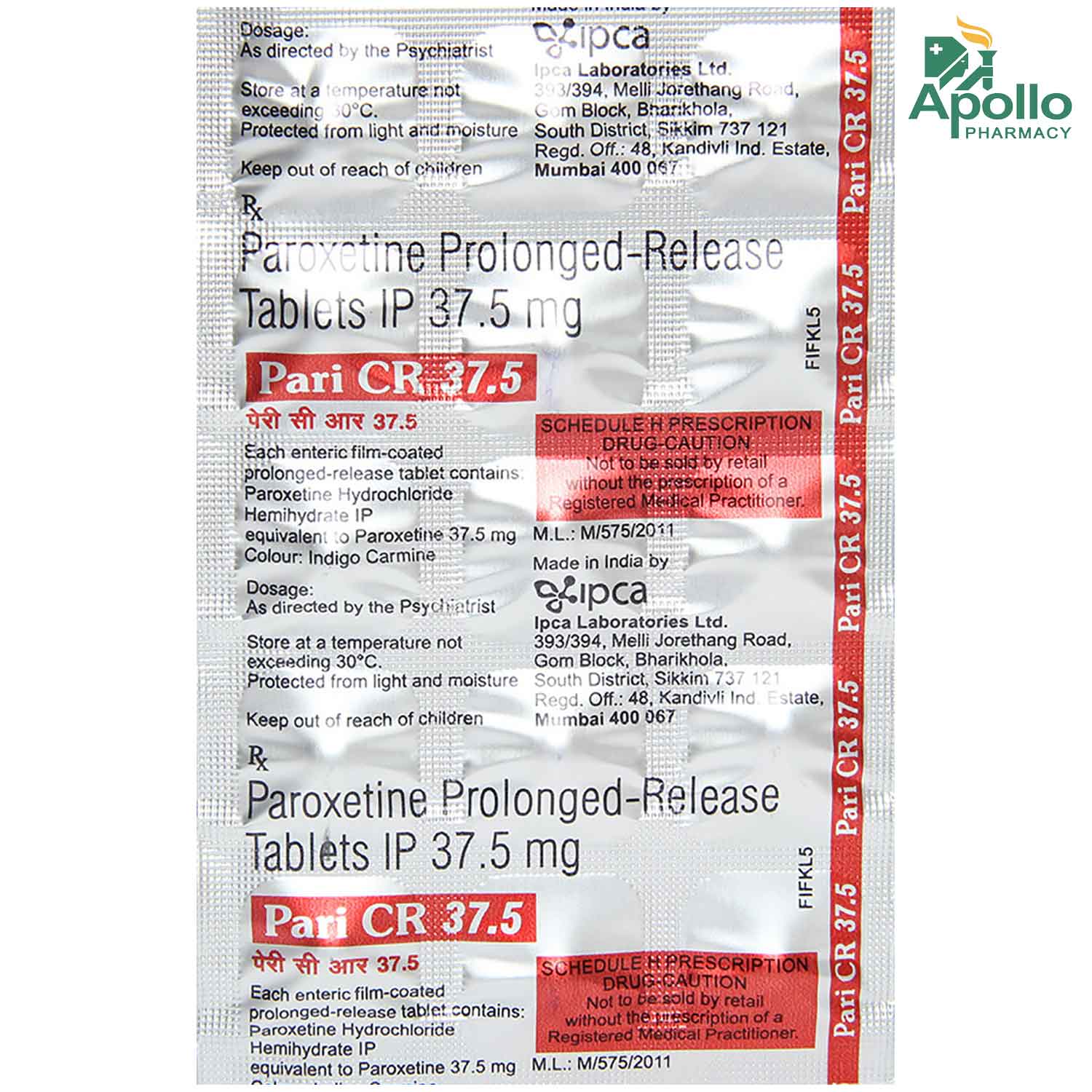 Pari CR 37.5 Tablet 15's Price, Uses, Side Effects, Composition ...