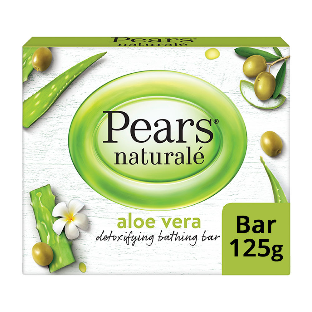 Pears Naturale Aloe Vera Detoxifying Bathing Bar, 125 gm, Pack of 1 