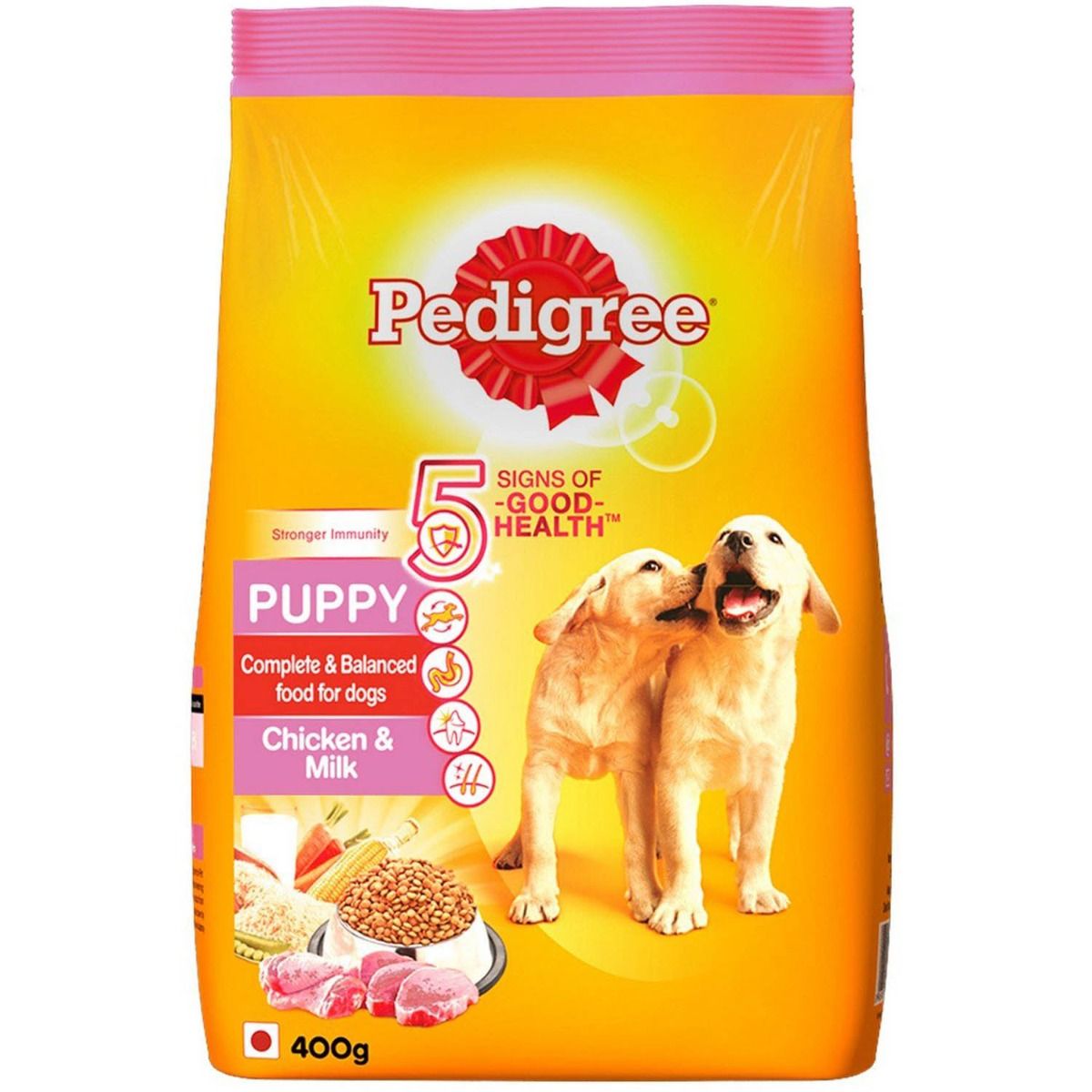 Pedigree Puppy Dog Food With Chicken & Milk, 400 gm, Pack of 1 
