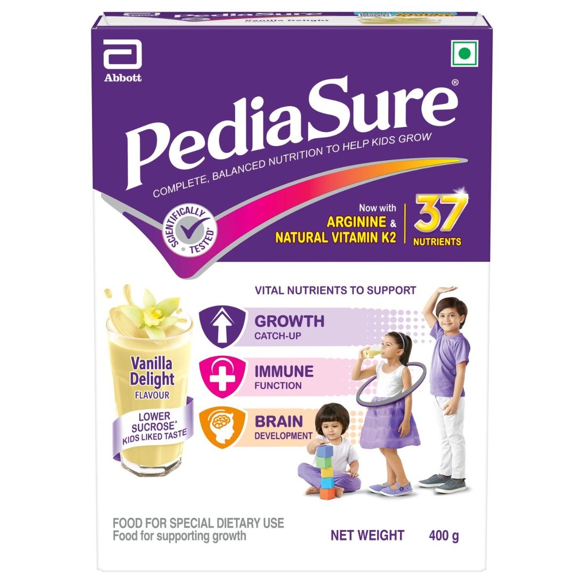 Pediasure Vanilla Delight Flavoured Kids Nutrition Drink, 400 gm Refill Pack, Pack of 1 