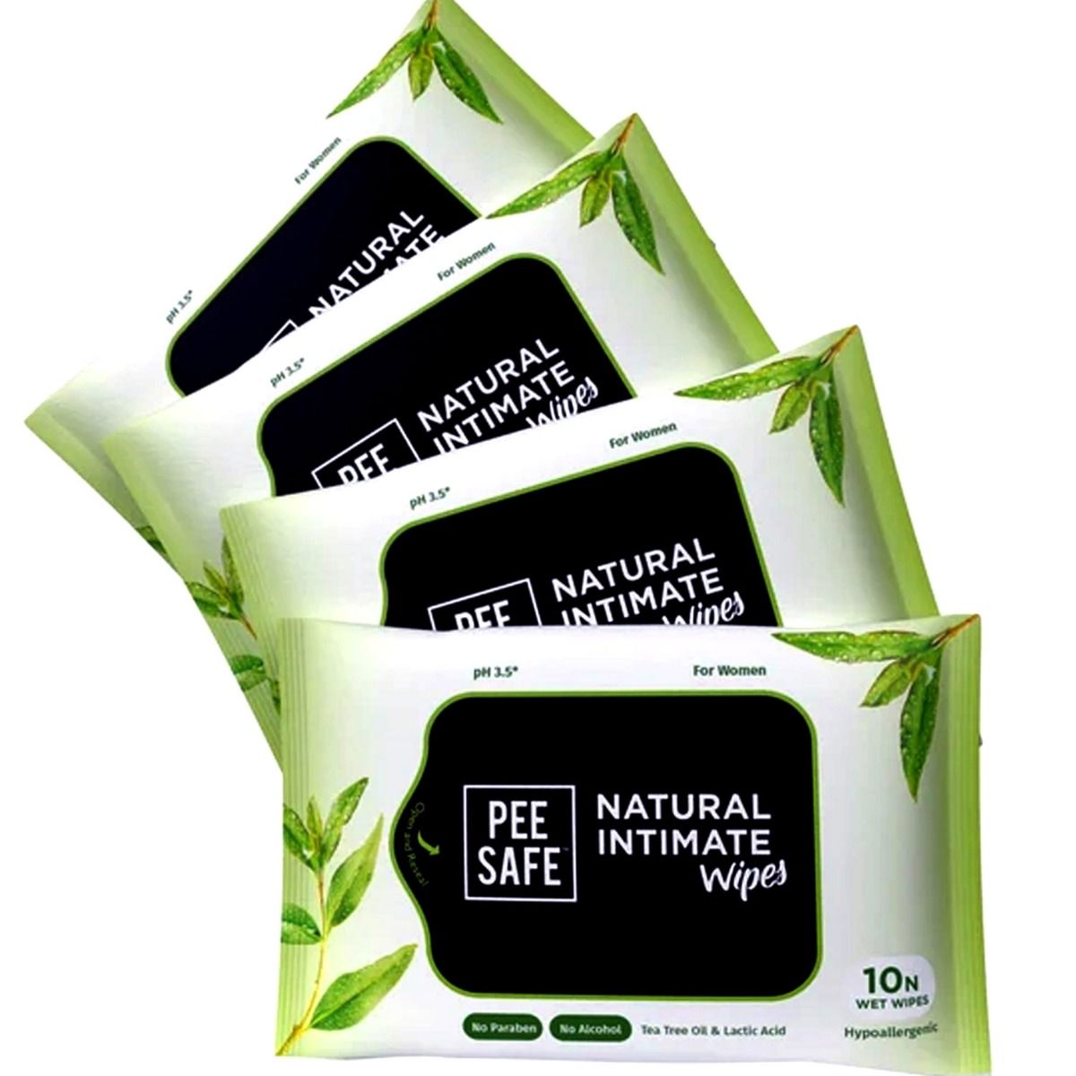 Pee Safe Natural Intimate Wipes, 10 Count, Pack of 1 