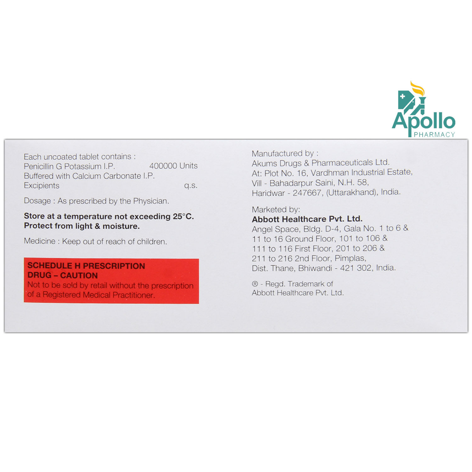 Pentids 400 Tablet 10's Price, Uses, Side Effects, Composition - Apollo ...