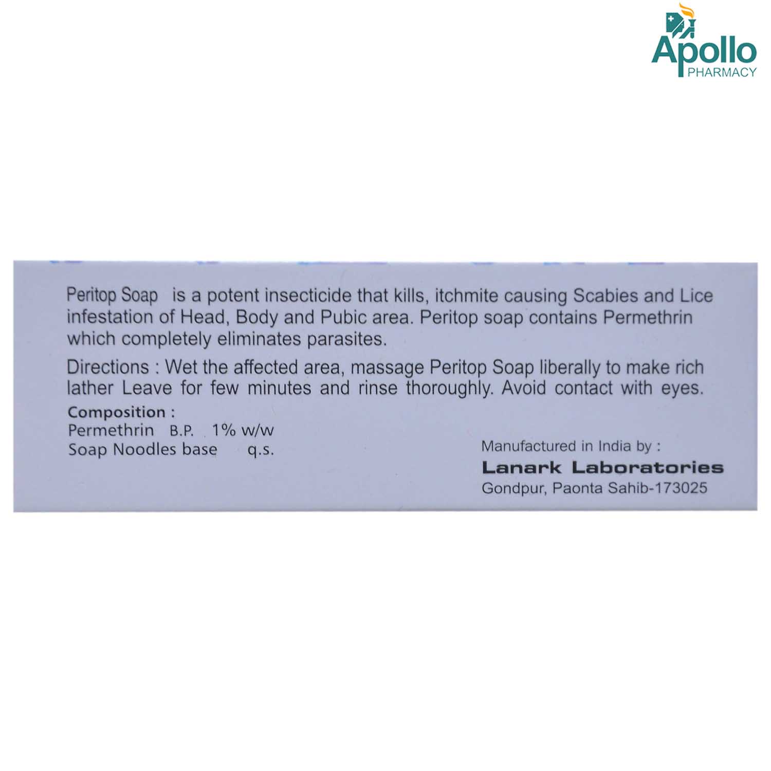 Peritop Soap, 75 gm Price, Uses, Side Effects, Composition Apollo