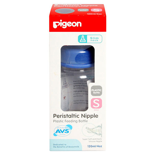 Pigeon Peristaltic Nipple Plastic Feeding Bottle Small, 120 ml, Pack of 1 