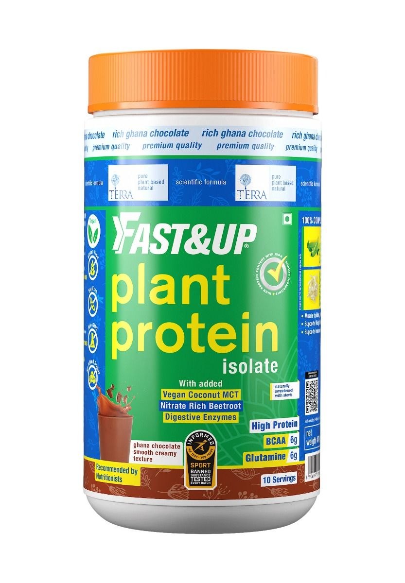Buy Fast&Up Plant Protein Isolate Chocolate Flavour Powder, 470 gm Online