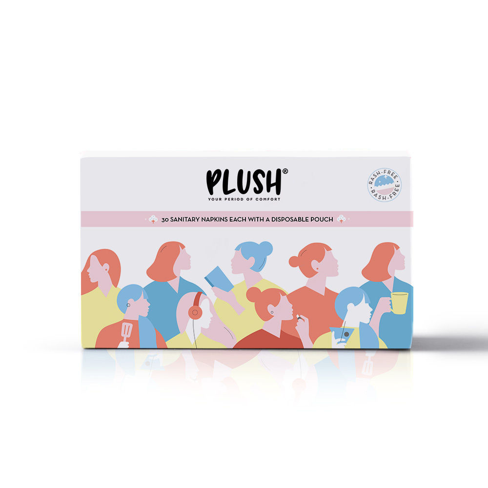 Buy Plush Sanitary Napkins with Disposable Pouchs, 30 Count Online
