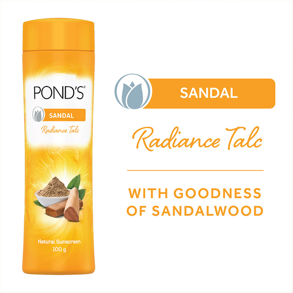Ponds Sandal Radiance Talc Powder, 300 gm, Pack of 1 