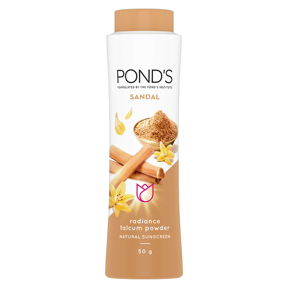 Ponds Sandal Radiance Talc Powder, 50 gm, Pack of 1 