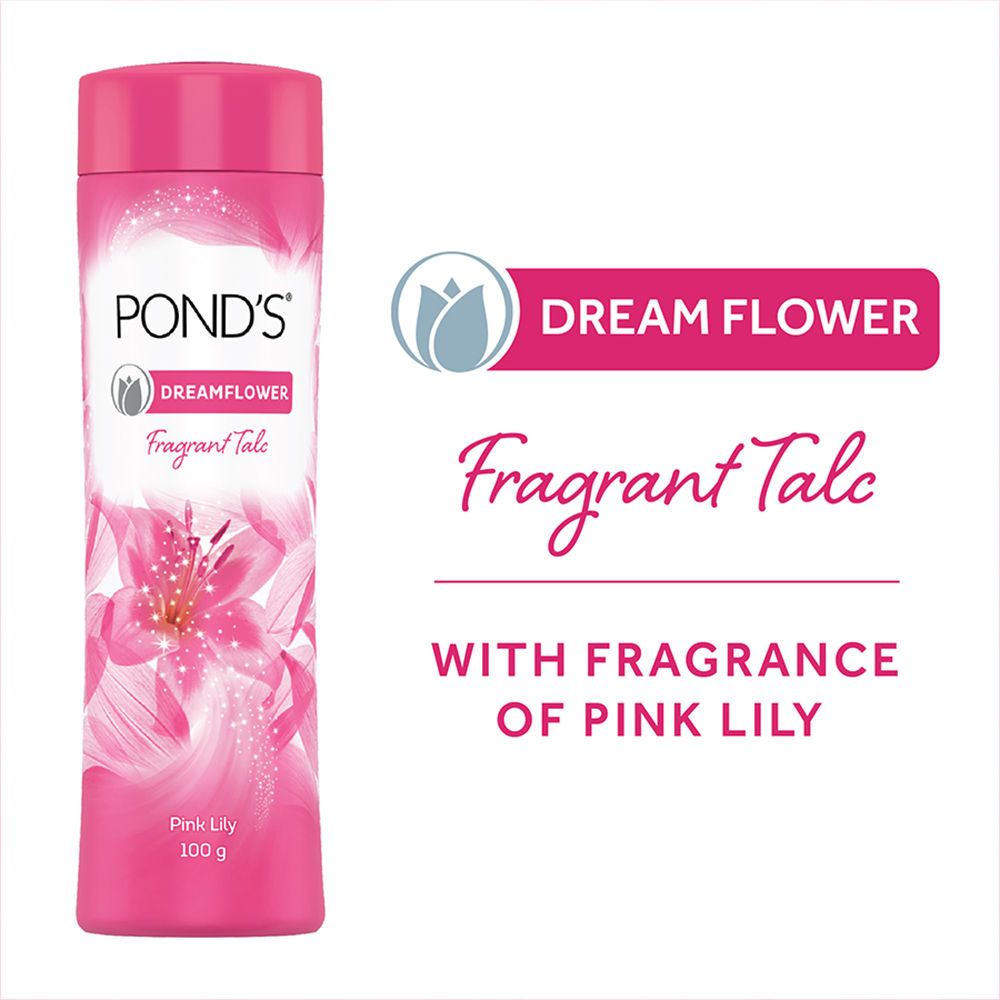 Ponds Dreamflower Fragrant Pink Lily Talc Powder, 200 gm, Pack of 1 