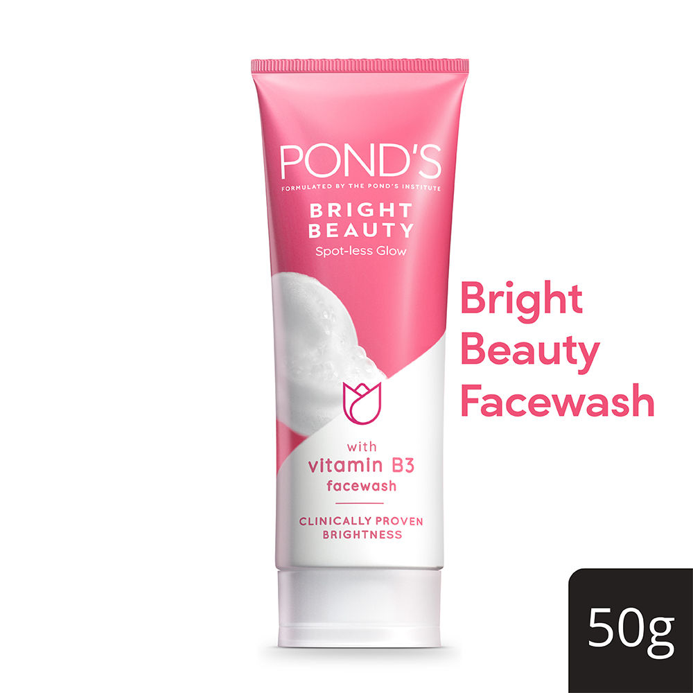 Ponds Bright Beauty Spot-less Glow Face Wash with Vitamin B3, 50 ...