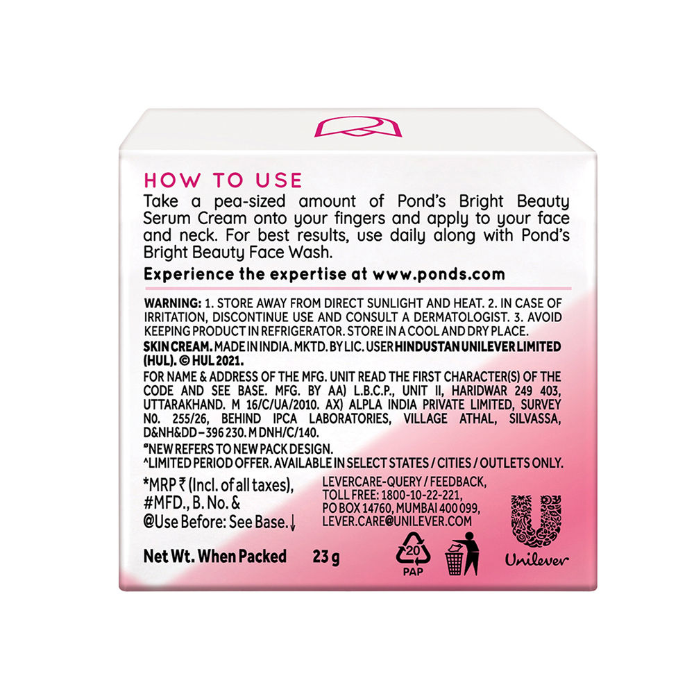 Ponds Bright Beauty Spotless Glow Day Serum Cream, 23 gm Price, Uses