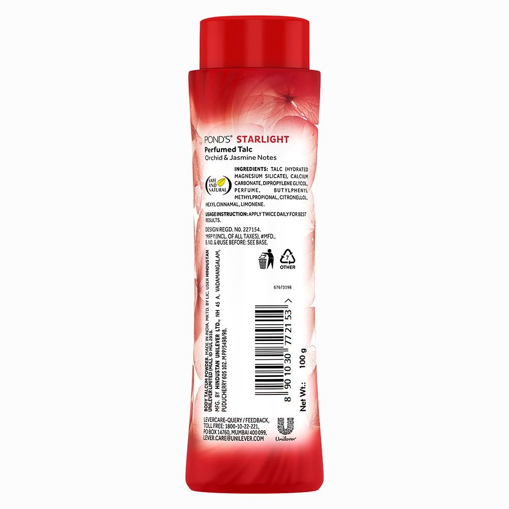 Ponds Starlight Perfumed Talcum Powder, 100 gm, Pack of 1 