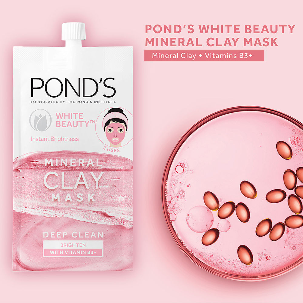 Ponds White Beauty Mineral Clay Mask, 8 gm, Pack of 1 