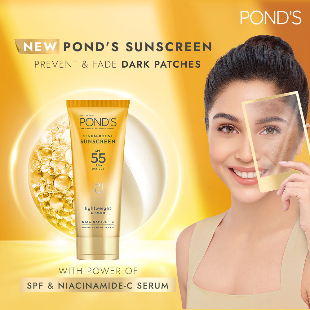POND'S Serum Boost SPF 55 PA++ Lightweight Sunscreen cream, 50 gm Price