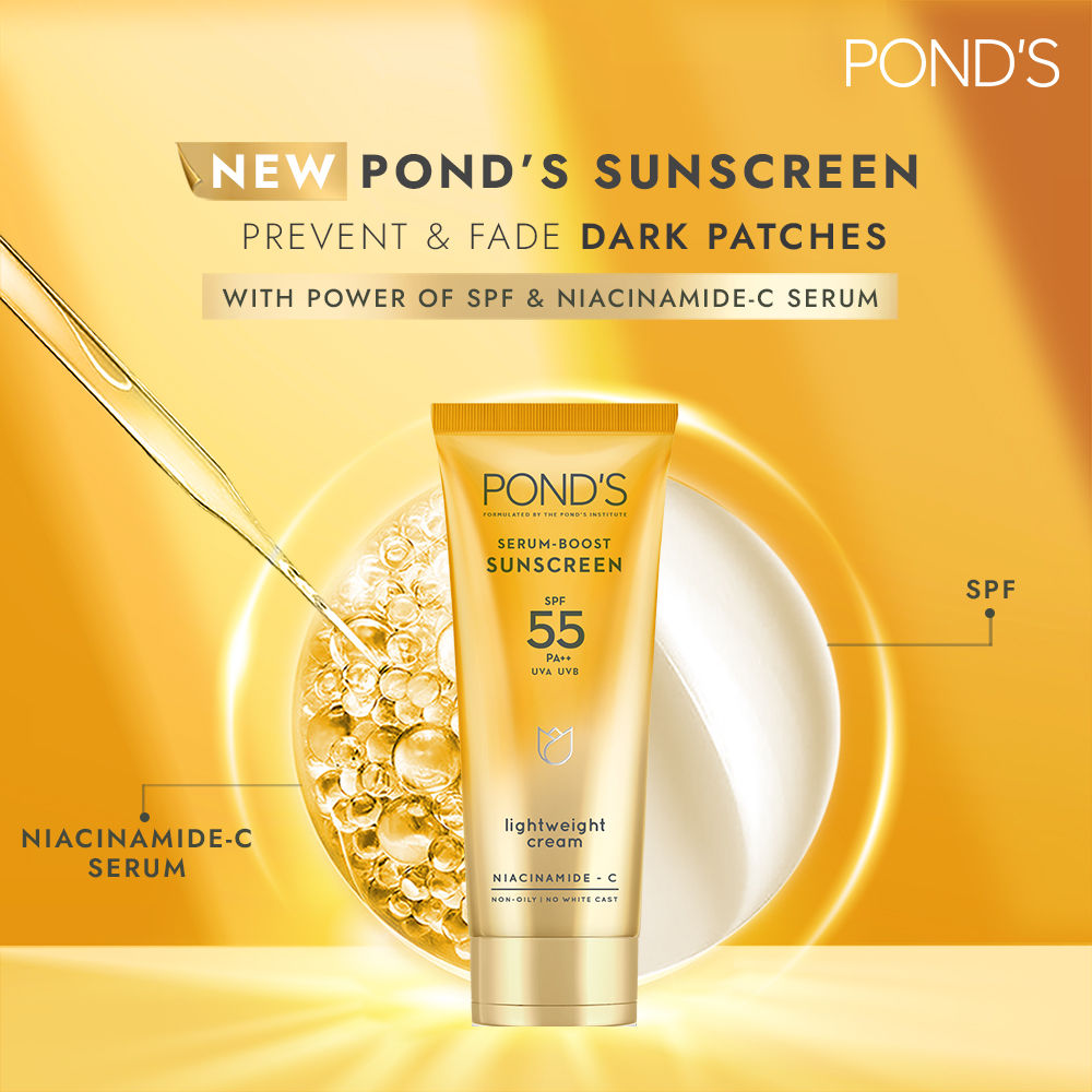POND'S Serum Boost SPF 55 PA++ Lightweight Sunscreen cream, 50 gm Price
