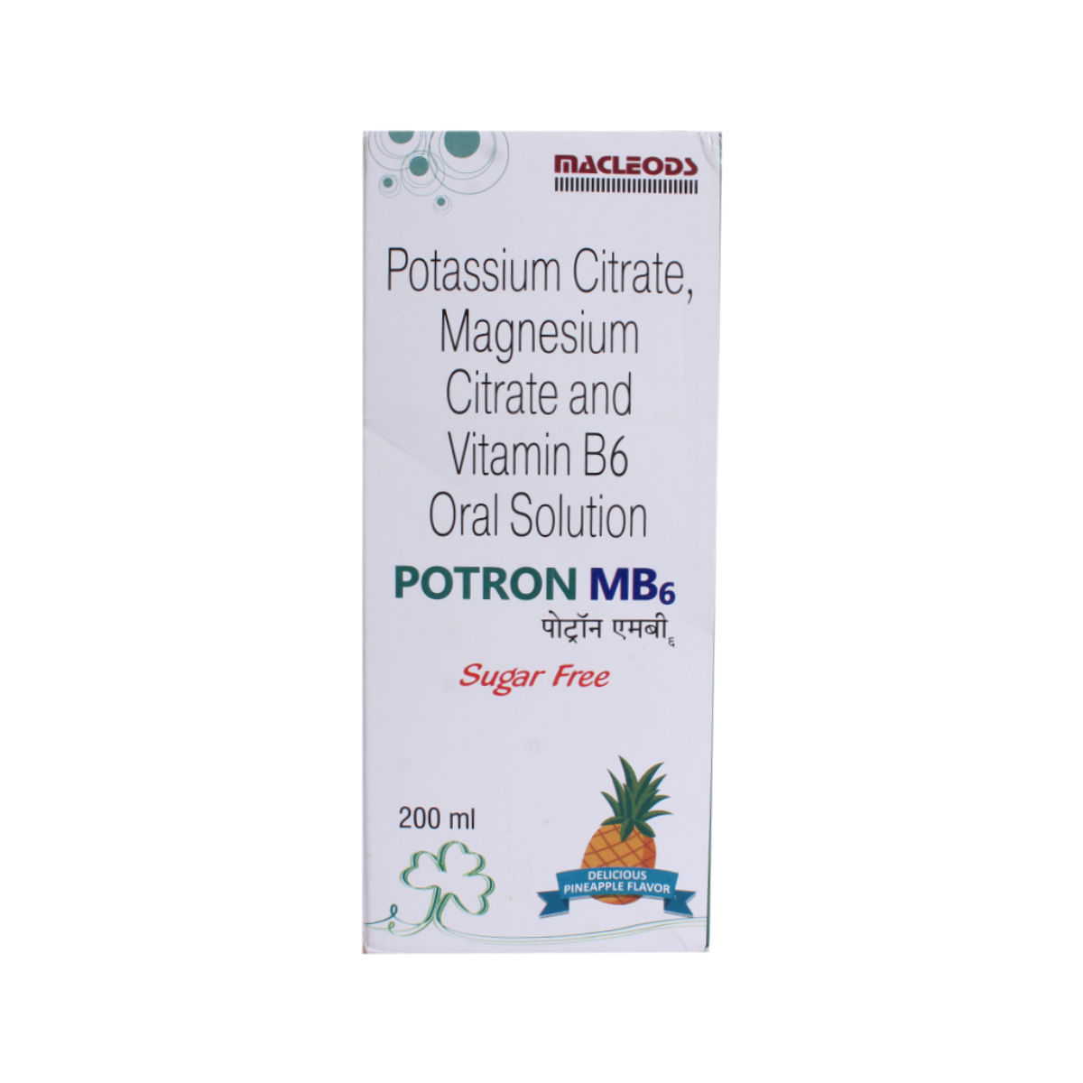 Potron MB6 Sugar Free Pineapple Oral Solution 200 ml, Pack of 1 ORAL SOLUTION