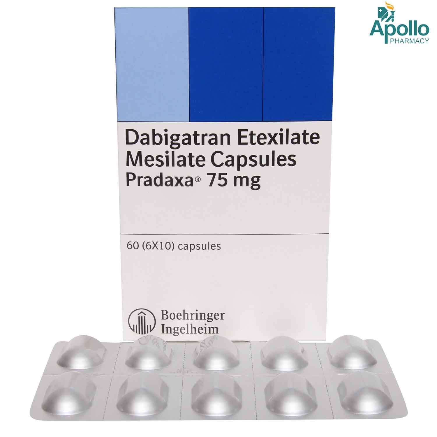 Pradaxa 75 Capsule 10's Price, Uses, Side Effects, Composition Apollo