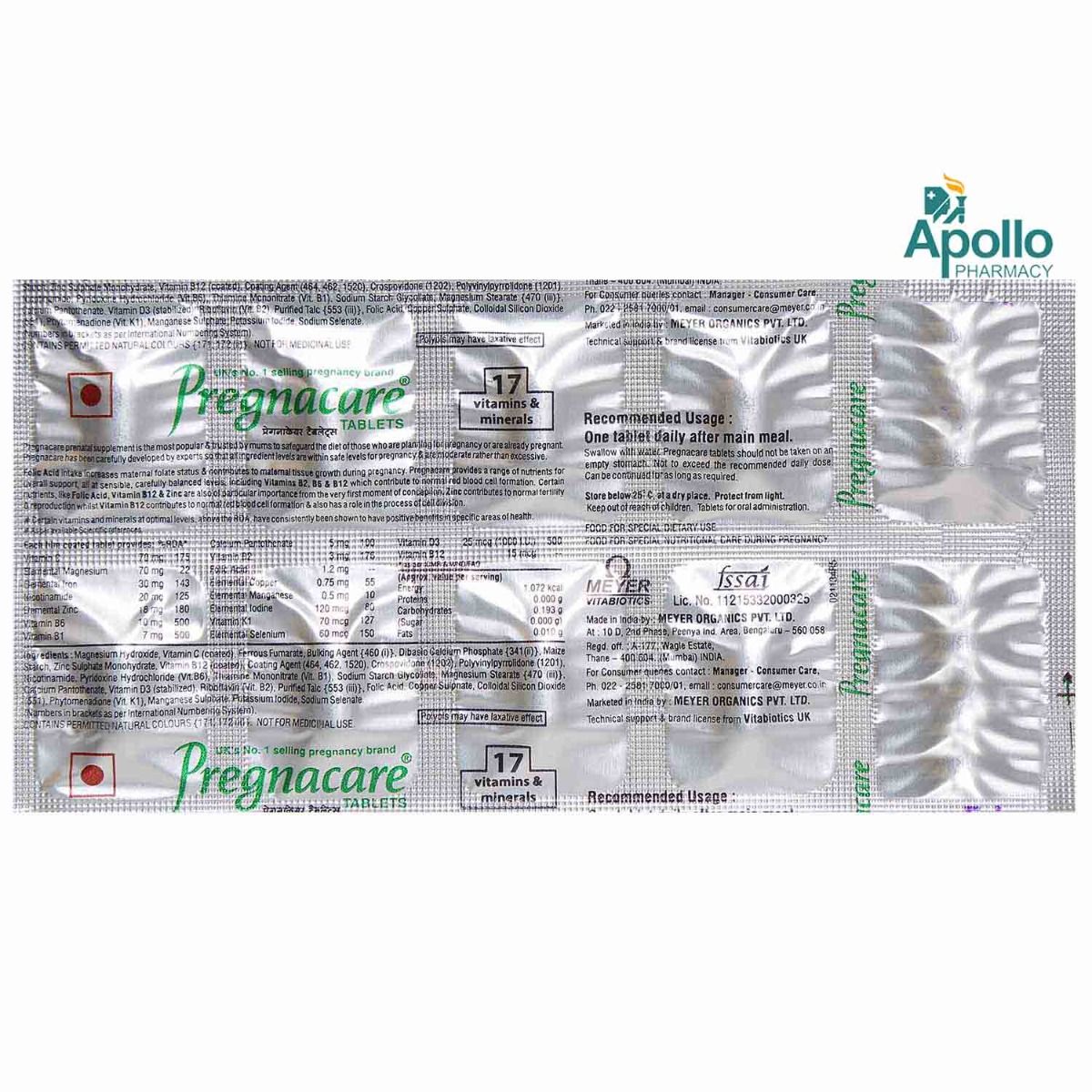 Pregnacare Tablet 10's Price, Uses, Side Effects, Composition - Apollo ...