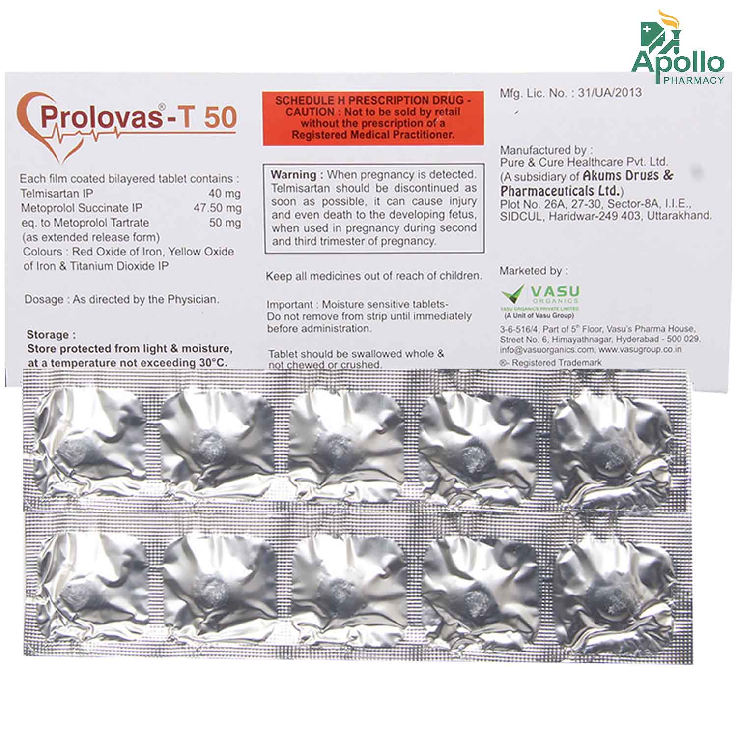 Prolovas-T 50 Tablet 10's, Pack of 10 TABLETS