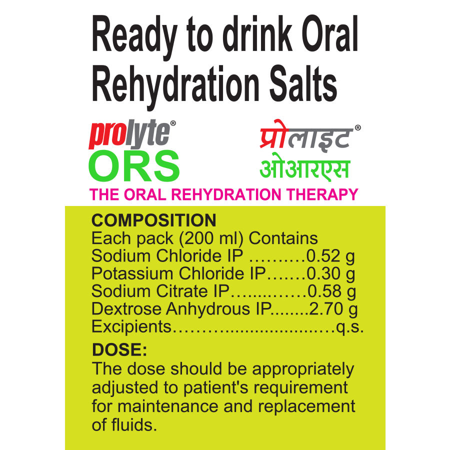 Prolyte ORS Nimbu Pani Flavour Energy Drink, 200 ml Price, Uses, Side Effects, Composition