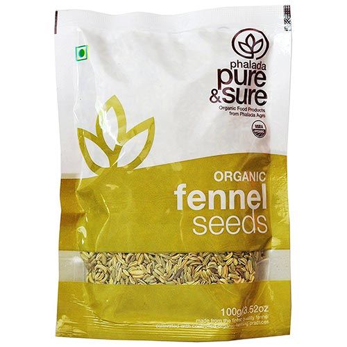 Pure & Sure Organic Fennel Seeds, 100 gm, Pack of 1 