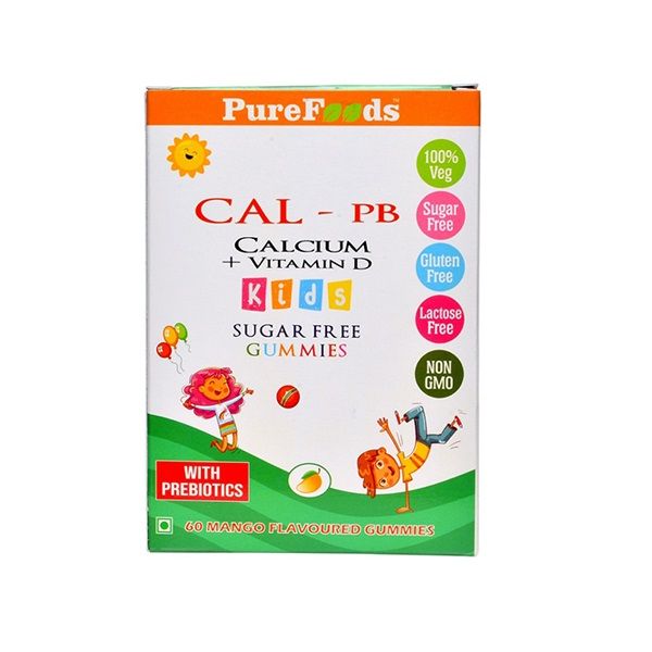 Buy Pure Foods Calcium+Vitamin D Mango Flav Gummies Kids 60'S Online