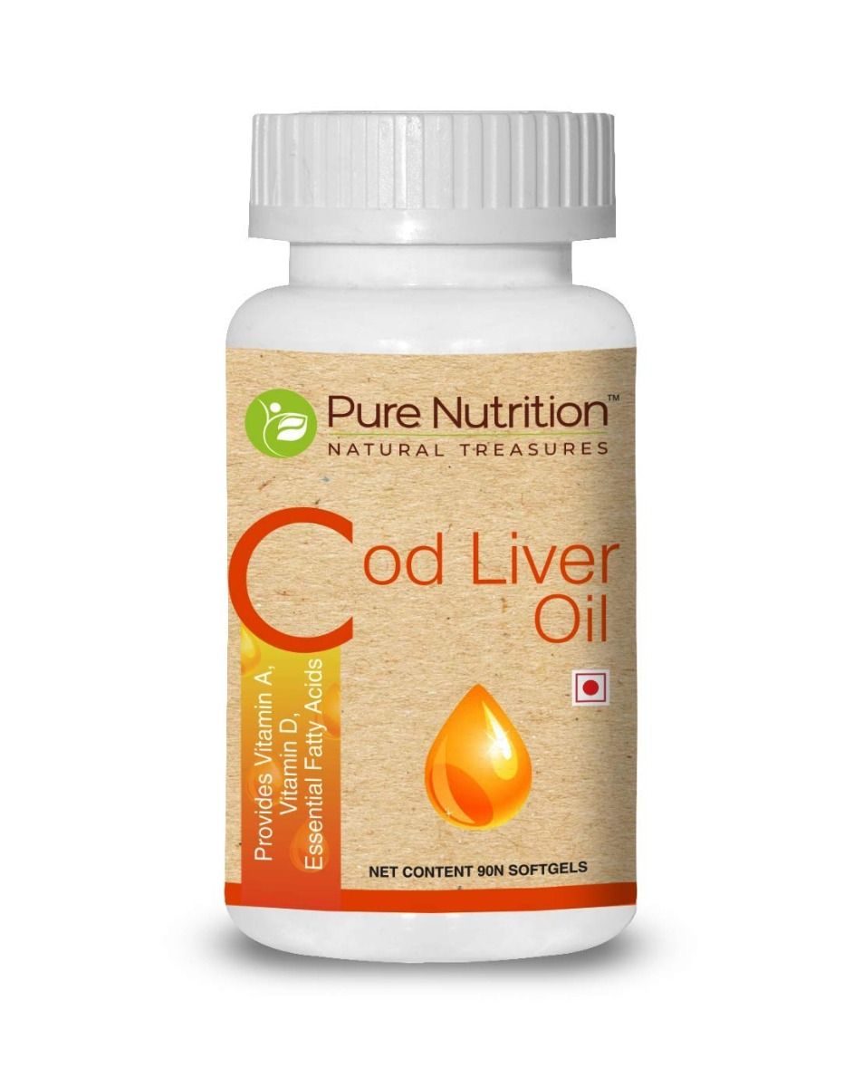 Pure Nutrition Cod Liver Oil, 90 Capsules, Pack of 1 