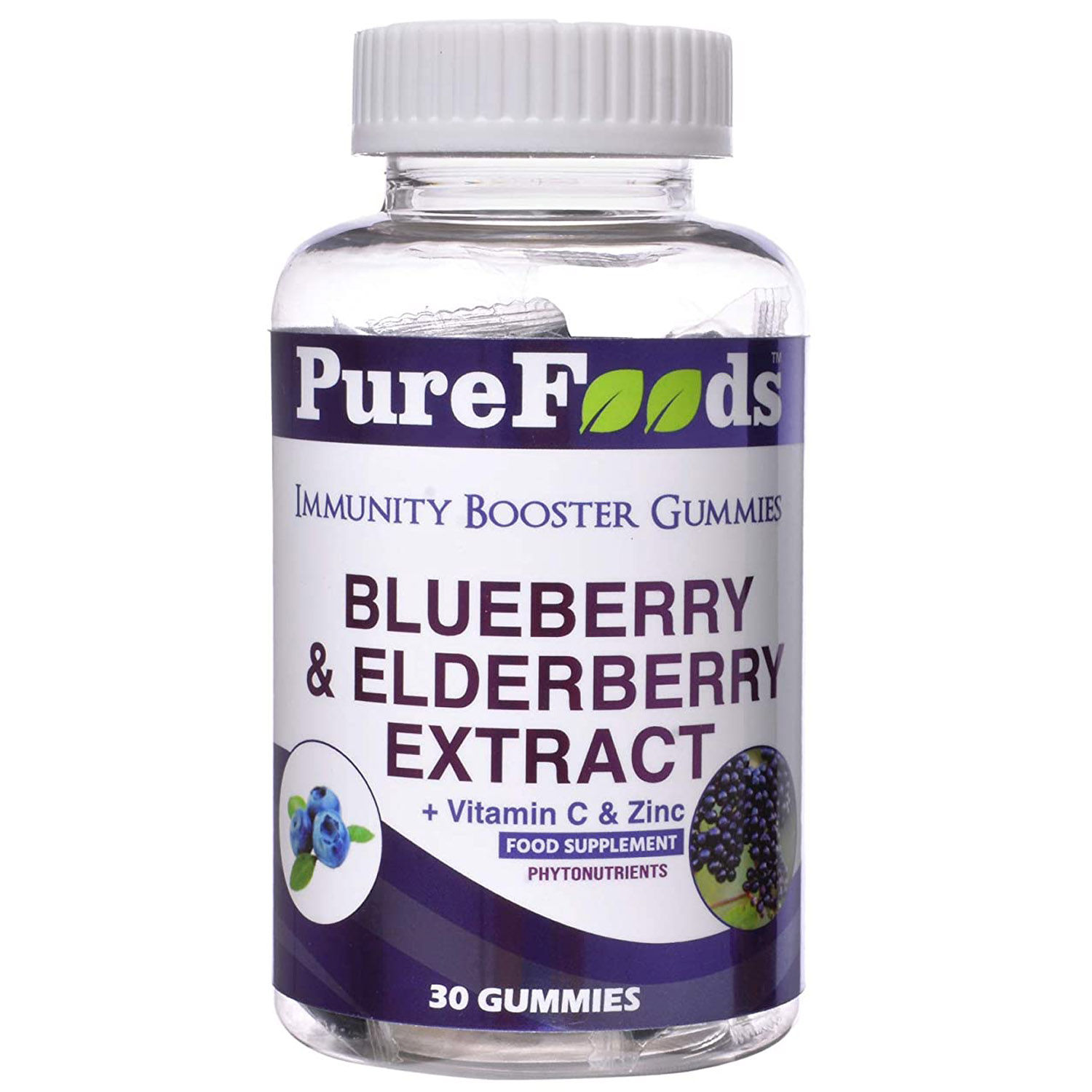 Pure Foods Blueberry & Elder Berry Extract, 30 Gummies Price, Uses