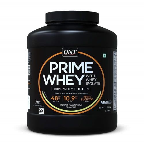 QNT Prime 100% Whey Protein Kesar Kaju Pista Flavour Powder, 2 kg, Pack of 1 