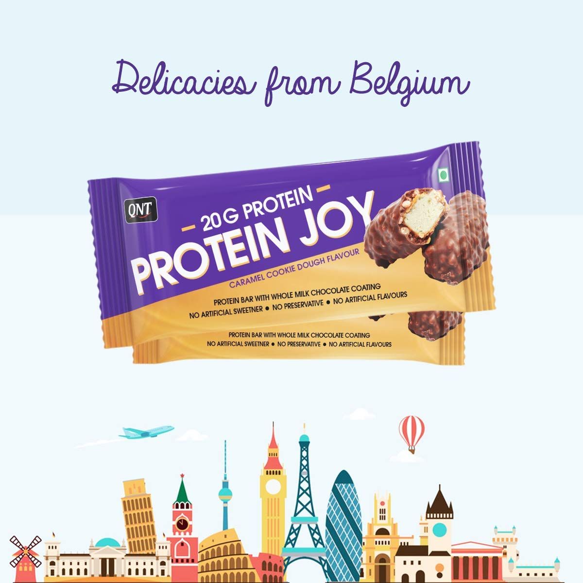 QNT Protein Joy Caramel Cookie Dough Flavour Bar, 70 gm Price, Uses