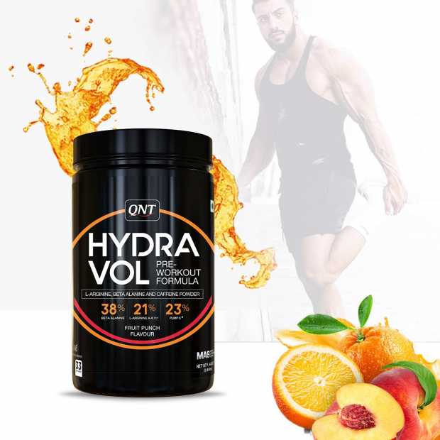 QNT Hydra Vol Pre-Workout Fruit Punch Flavour Powder, 400 gm, Pack of 1 