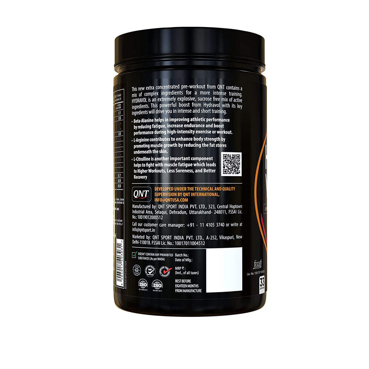 QNT Hydra Vol PreWorkout Fruit Punch Flavour Powder, 400 gm Price