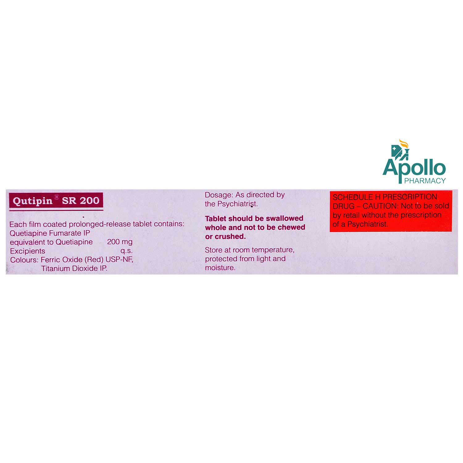 QUTIPIN SR 200MG TABLET Price, Uses, Side Effects, Composition Apollo