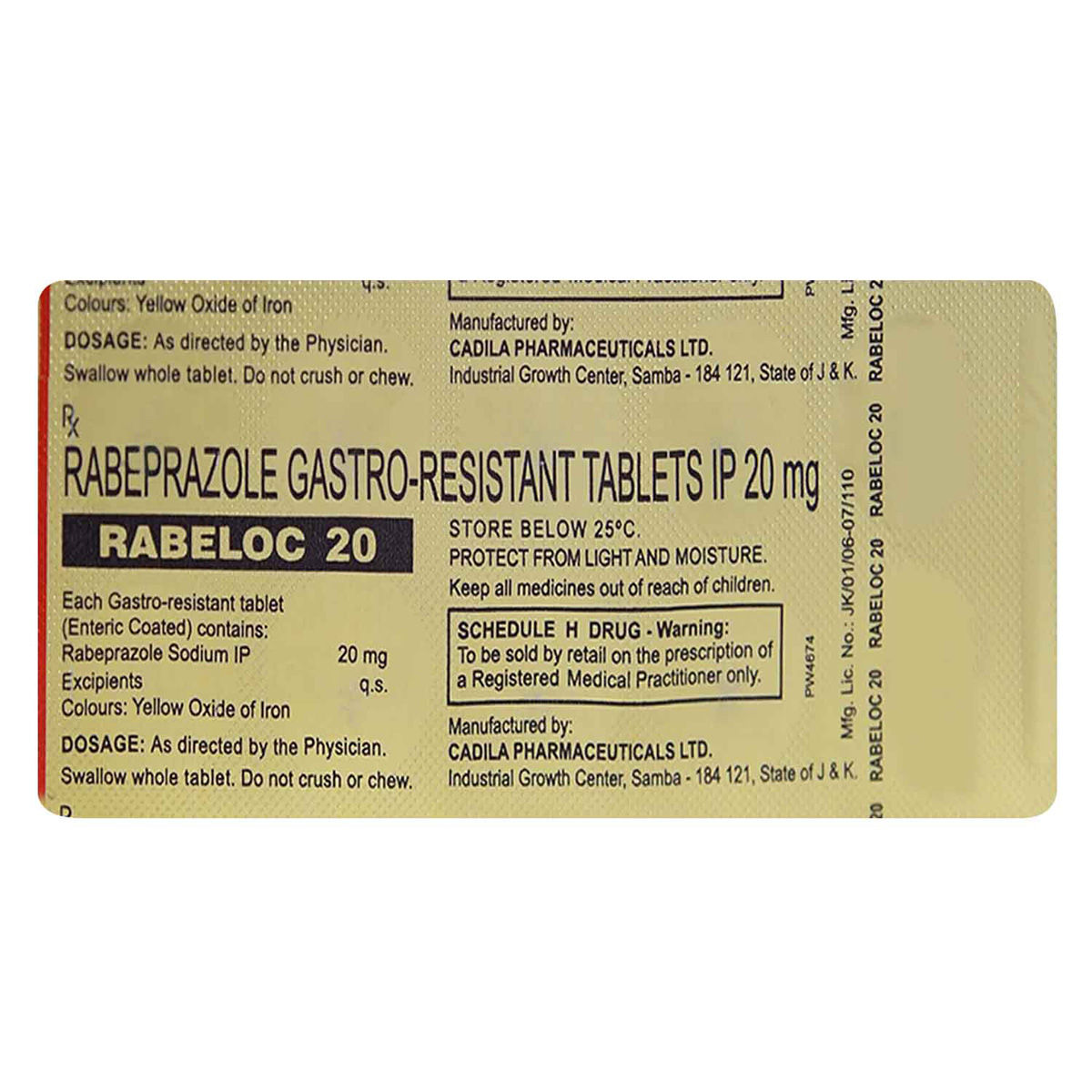 Rabeloc 20 Tablet 10's, Pack of 10 TABLETS