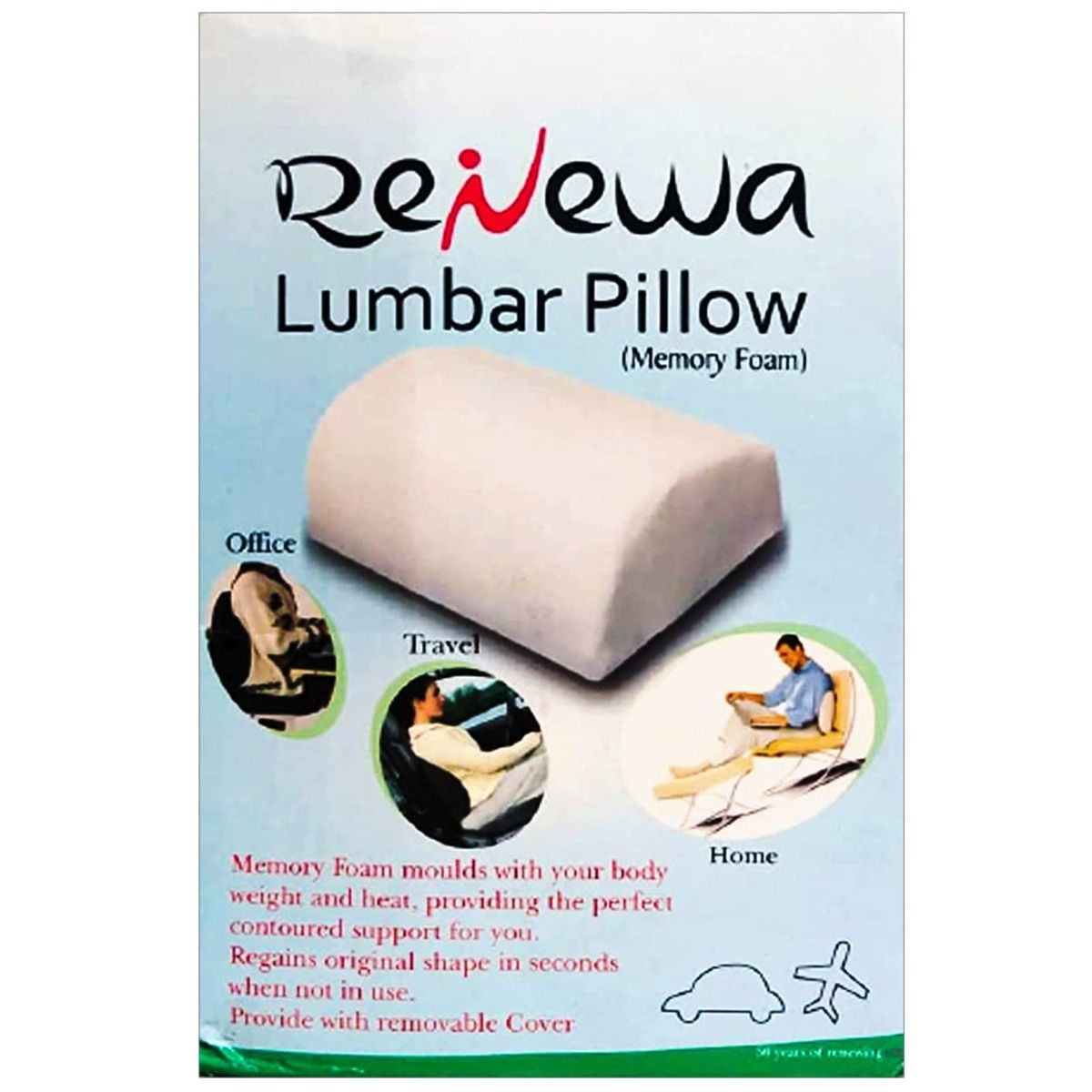 Renewa Memory Foam Lumbar Pillow, 1 Count, Pack of 1 
