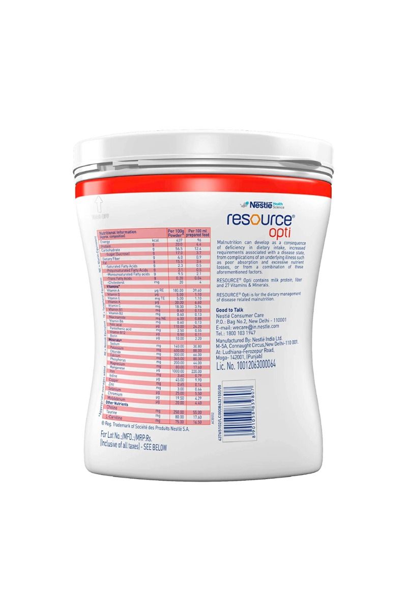 Nestle Resource Opti Vanilla Flavour Powder, 400 gm, Pack of 1 