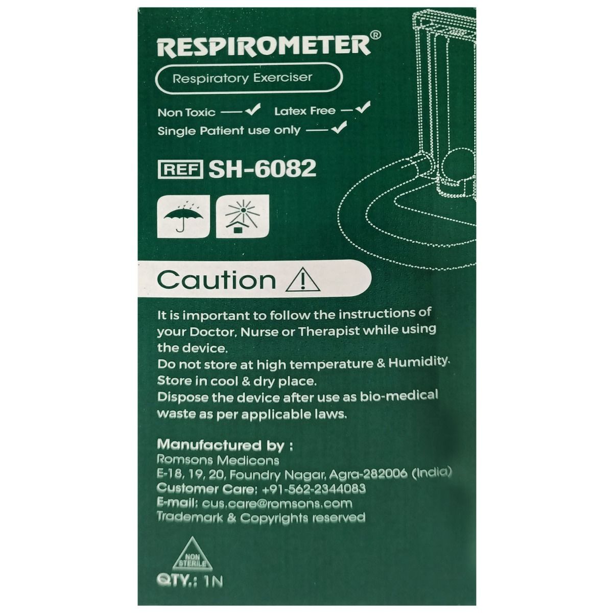 Romsons Respirometer Sh-6082, 1 Count, Pack of 1 