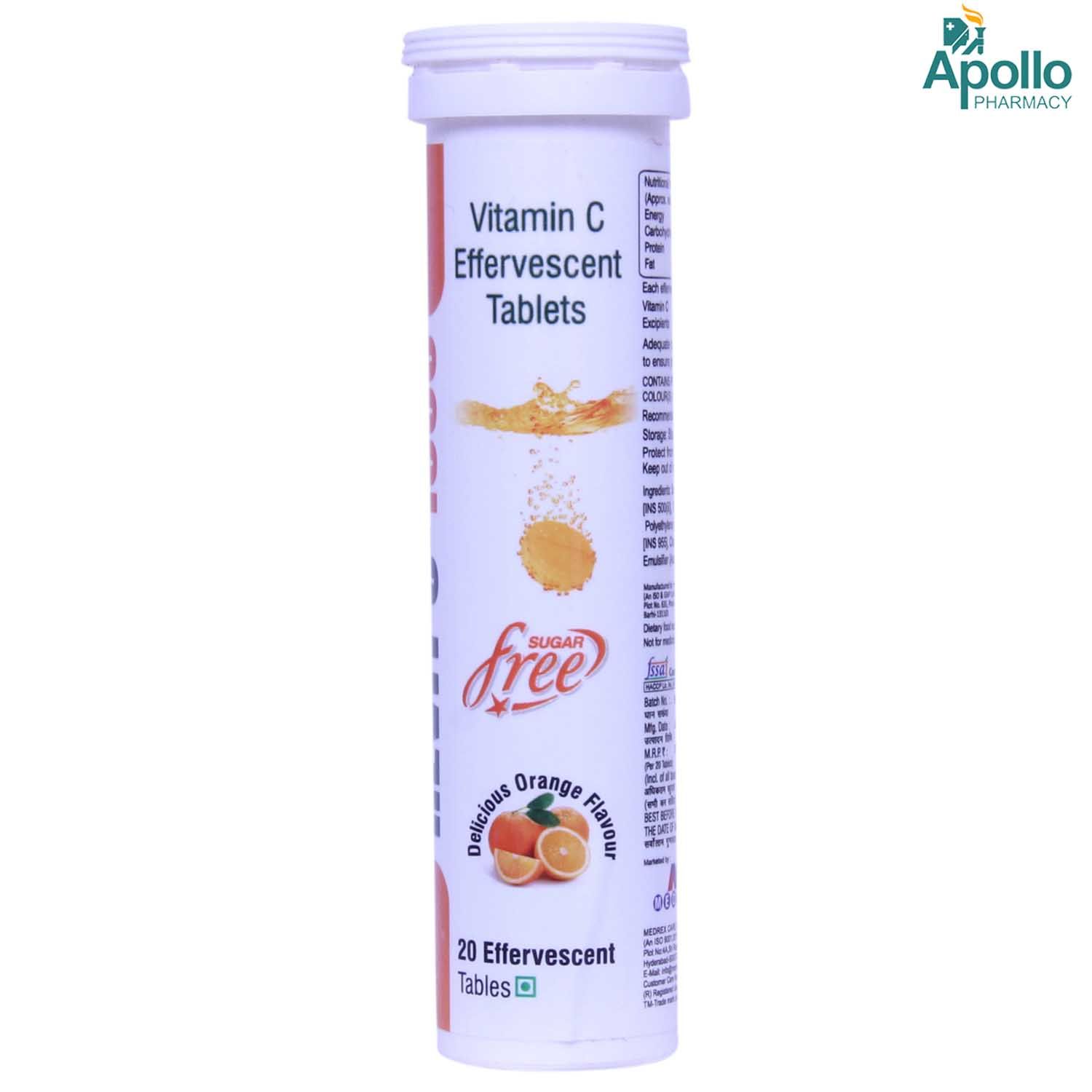 Revit C 1000 Sugar Free Orange Effervescent Tablet S Price Uses Side Effects Composition Apollo Pharmacy