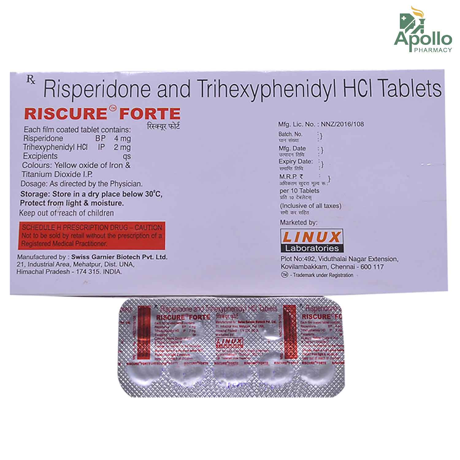 Riscure Forte Tablet 10's Price, Uses, Side Effects, Composition ...