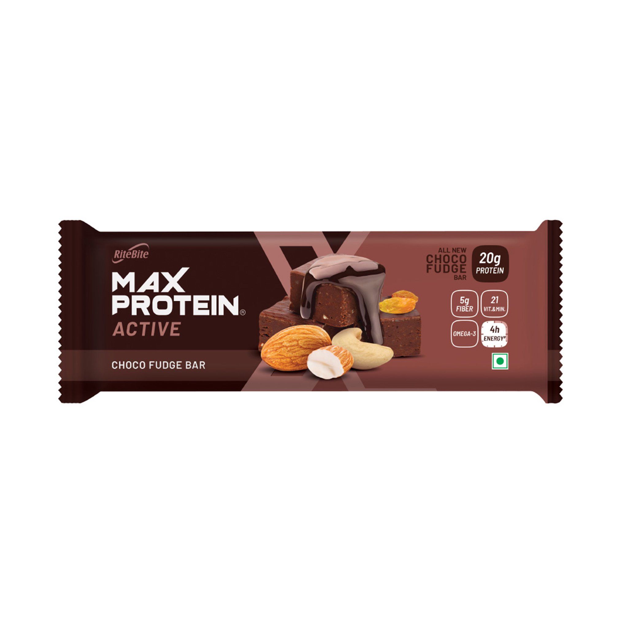 RiteBite Max Protein Active Choco Fudge Bar, 75 gm, Pack of 1 