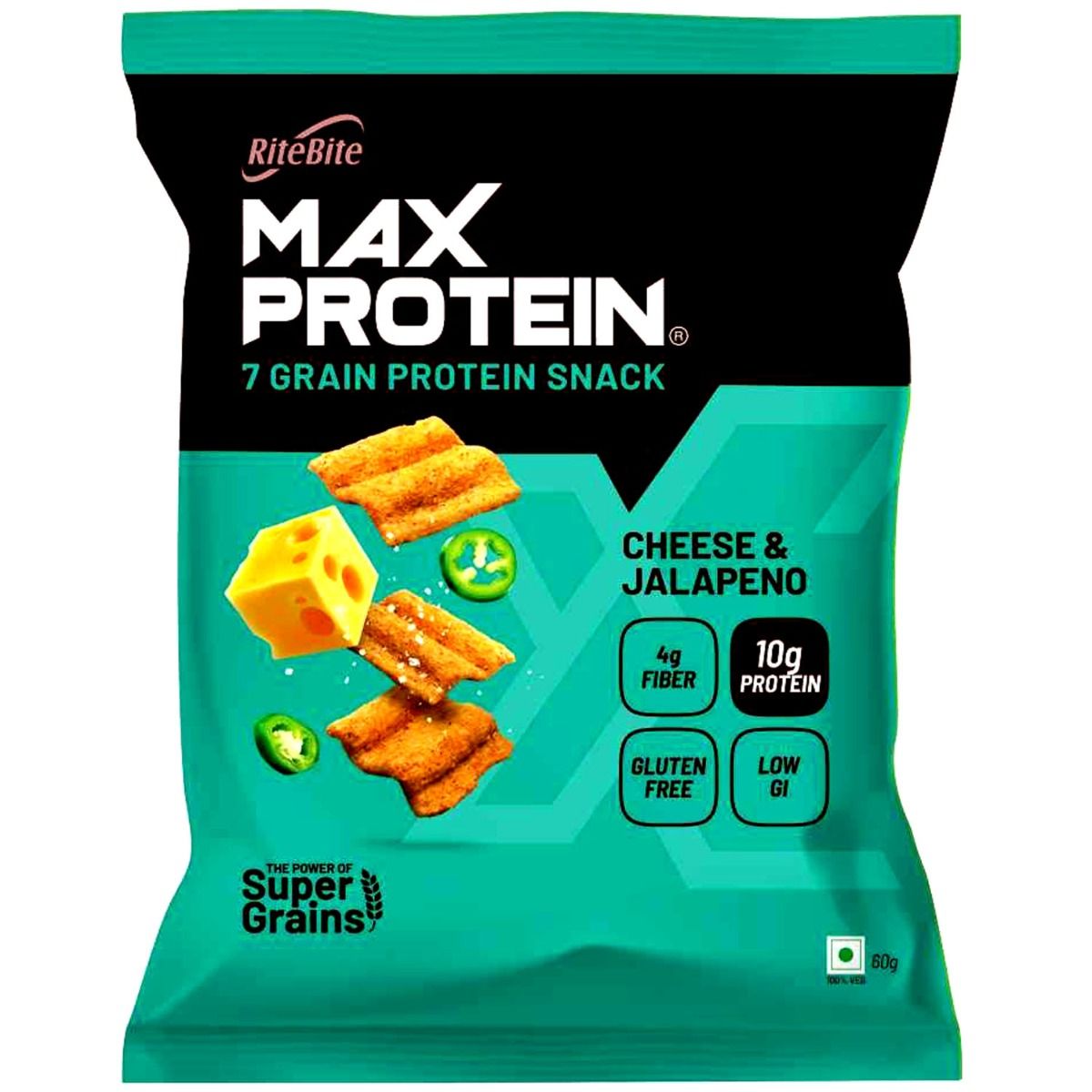Buy Ritebite Cheese & Jalapeno Max Protein Chips, 45 gm Online